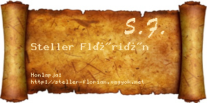 Steller Flórián névjegykártya